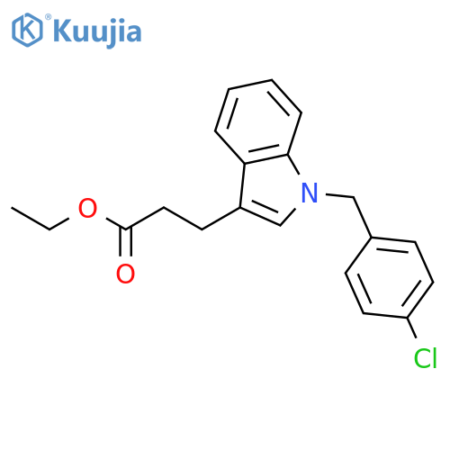 1H-INDOLE-3-PROPANOIC ACID, 1-[(4-CHLOROPHENYL)METHYL]-, ETHYL ESTER structure