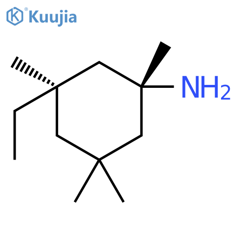 Cyclohexanamine, 3-ethyl-1,3,5,5-tetramethyl-, (1R,3R)-rel- structure