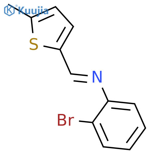 BENZENAMINE, 2-BROMO-N-[(5-METHYL-2-THIENYL)METHYLENE]- structure