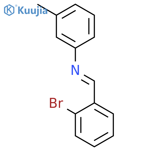 Benzenamine, N-[(2-bromophenyl)methylene]-3-methyl- structure
