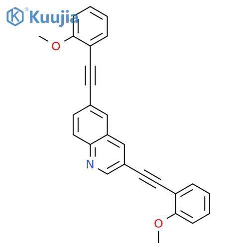 QUINOLINE, 3,6-BIS[(2-METHOXYPHENYL)ETHYNYL]- structure