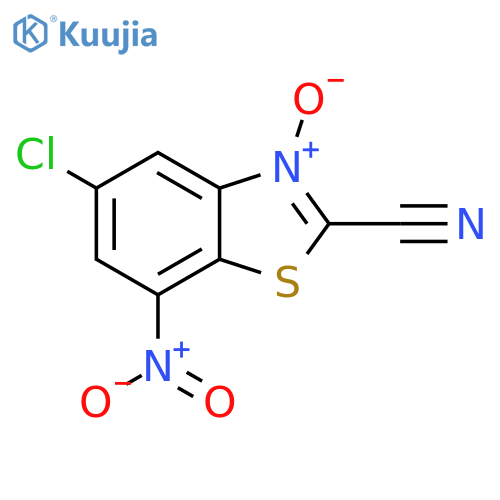 2-Benzothiazolecarbonitrile, 5-chloro-7-nitro-, 3-oxide structure