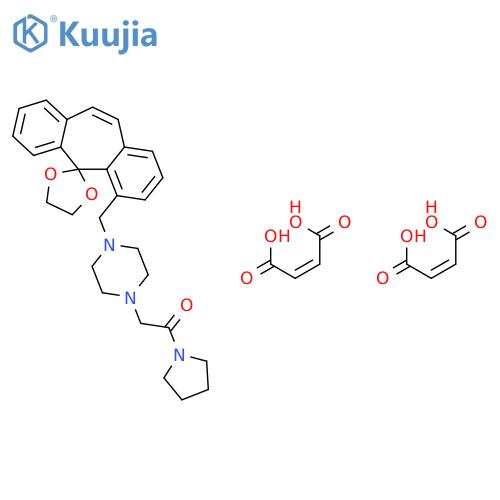 Spiro(5H-dibenzo(a,d)cycloheptene-5,2'-(1',3')dioxolane), 4'-(4-((1-pyrrolidinyl)carbonylmethyl)piperazinyl)methyl-, dimaleate structure