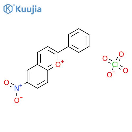 1-BENZOPYRYLIUM, 6-NITRO-2-PHENYL-, PERCHLORATE structure