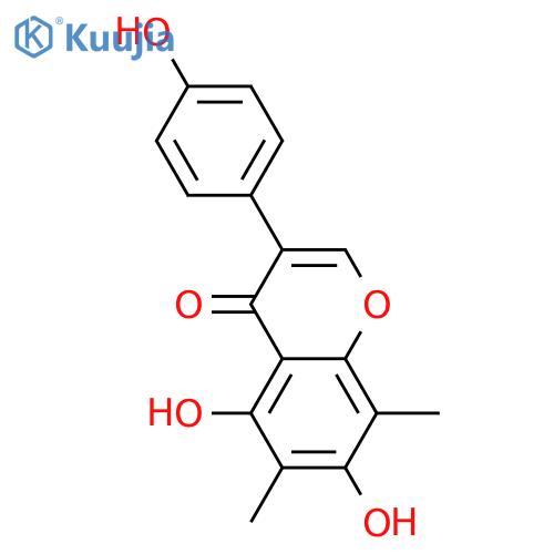 4H-1-Benzopyran-4-one, 5,7-dihydroxy-3-(4-hydroxyphenyl)-6,8-dimethyl- structure