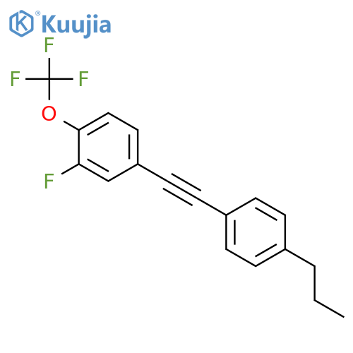 Benzene, 2-fluoro-4-[(4-propylphenyl)ethynyl]-1-(trifluoromethoxy)- structure
