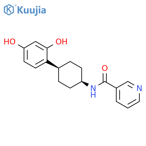 3-Pyridinecarboxamide, N-[cis-4-(2,4-dihydroxyphenyl)cyclohexyl]- structure