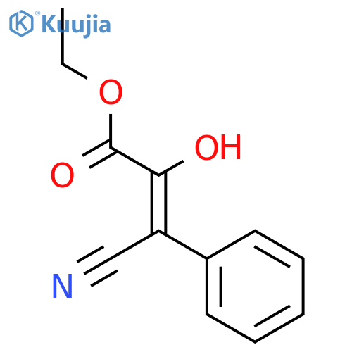 2-PROPENOIC ACID, 3-CYANO-2-HYDROXY-3-PHENYL-, ETHYL ESTER structure