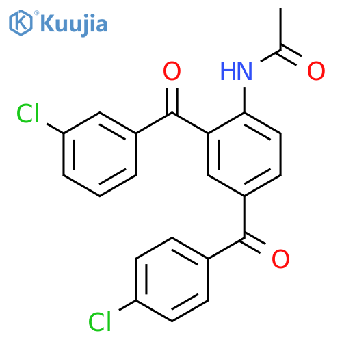 Acetamide, N-[2-(3-chlorobenzoyl)-4-(4-chlorobenzoyl)phenyl]- structure