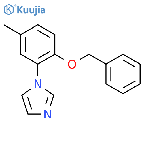 1H-Imidazole, 1-[5-methyl-2-(phenylmethoxy)phenyl]- structure