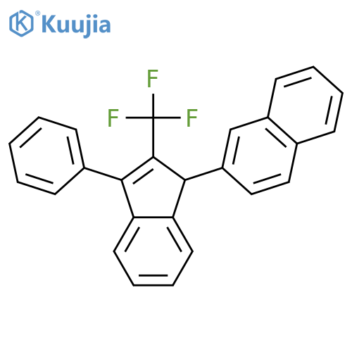 Naphthalene, 2-[3-phenyl-2-(trifluoromethyl)-1H-inden-1-yl]- structure