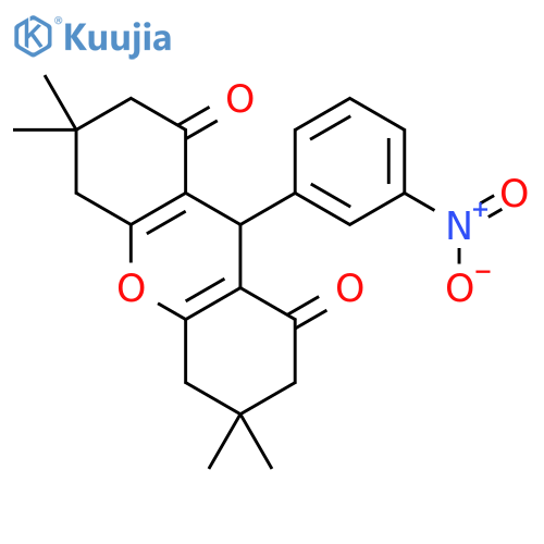 1H-Xanthene-1,8(2H)-dione,3,4,5,6,7,9-hexahydro-3,3,6,6-tetramethyl-9-(3-nitrophenyl)- structure