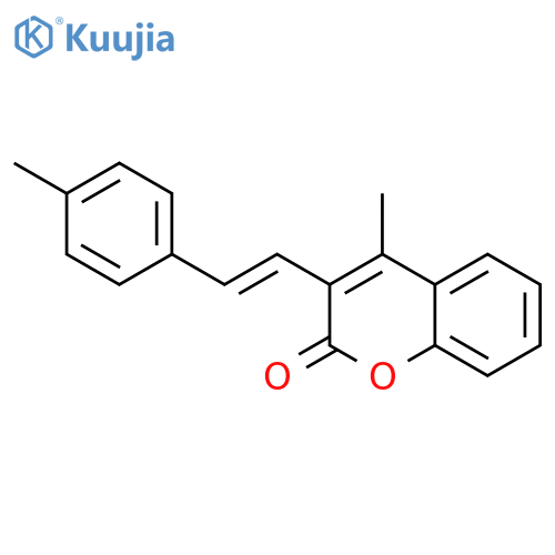 2H-1-Benzopyran-2-one, 4-methyl-3-[2-(4-methylphenyl)ethenyl]- structure
