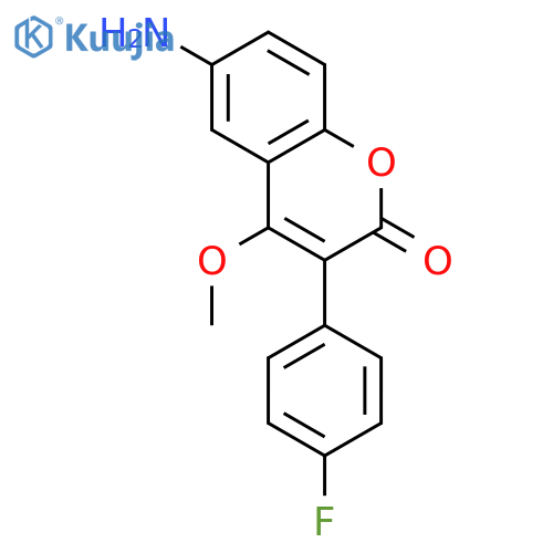 2H-1-Benzopyran-2-one, 6-amino-3-(4-fluorophenyl)-4-methoxy- structure