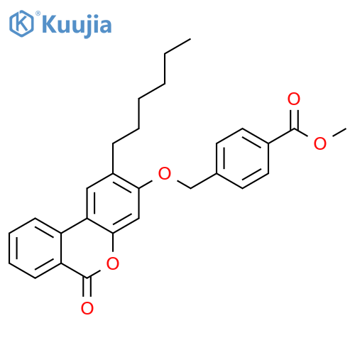 methyl 4-[(2-hexyl-6-oxobenzo[c]chromen-3-yl)oxymethyl]benzoate structure