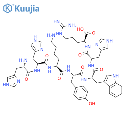L-Arginine, L-histidyl-L-histidyl-L-lysyl-L-tyrosyl-L-tryptophyl-L-histidyl- structure