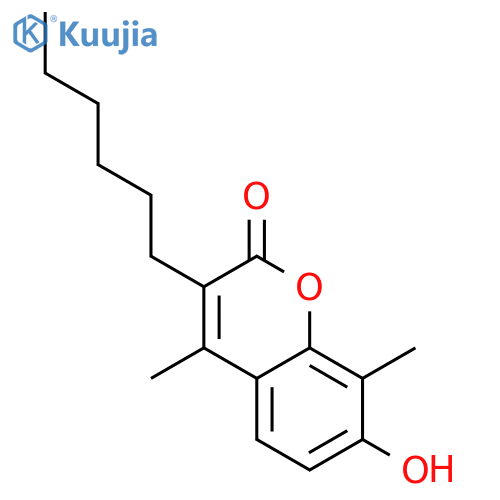 3-Hexyl-7-hydroxy-4,8-dimethyl-2H-chromen-2-one structure