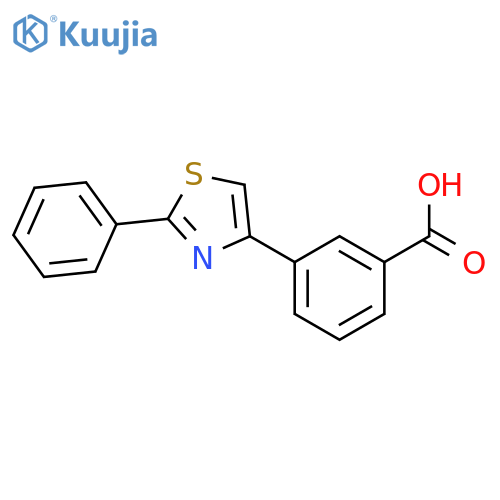 Benzoic acid, 3-(2-phenyl-4-thiazolyl)- structure