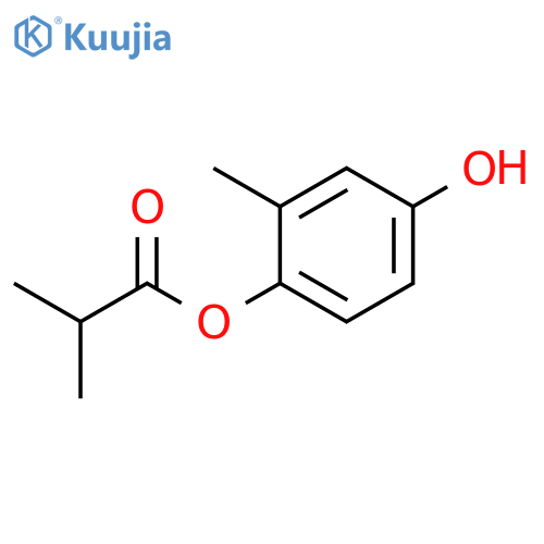 Propanoic acid, 2-methyl-, 4-hydroxy-2-methylphenyl ester structure