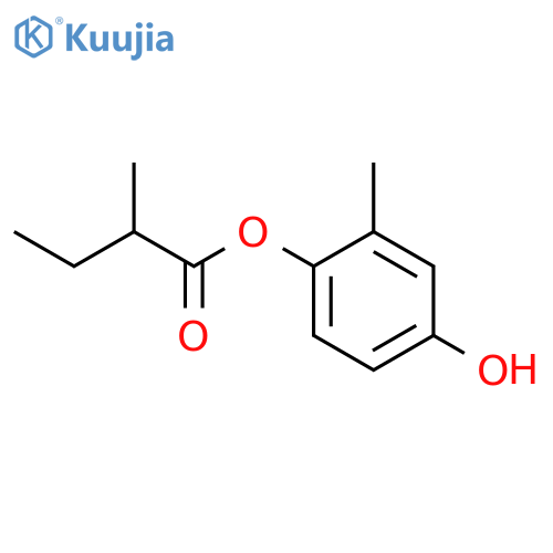 Butanoic acid, 2-methyl-, 4-hydroxy-2-methylphenyl ester structure
