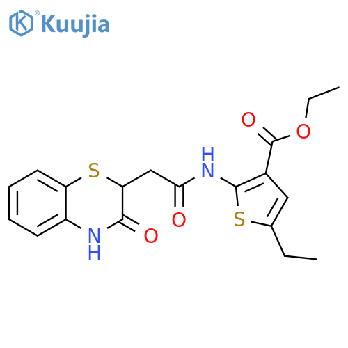 ethyl 5-ethyl-2-2-(3-oxo-3,4-dihydro-2H-1,4-benzothiazin-2-yl)acetamidothiophene-3-carboxylate structure