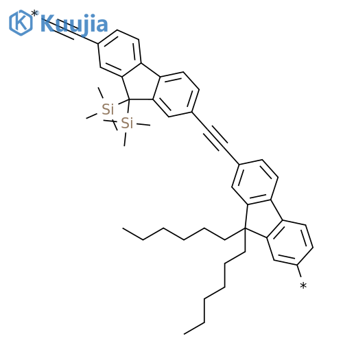 Poly[(9,9-dihexyl-9H-fluorene-2,7-diyl)-1,2-ethynediyl[9,9-bis(trimethylsilyl)-9H-fluorene-2,7-diyl]-1,2-ethynediyl] structure