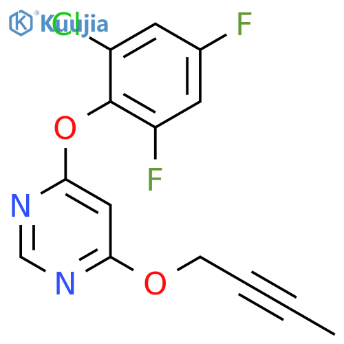 PYRIMIDINE, 4-(2-BUTYNYLOXY)-6-(2-CHLORO-4,6-DIFLUOROPHENOXY)- structure