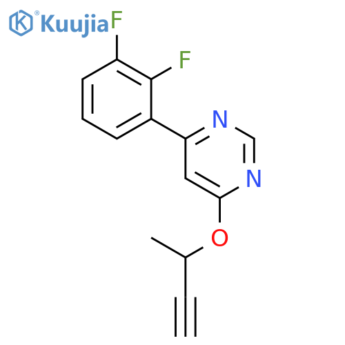 Pyrimidine, 4-(2,3-difluorophenyl)-6-[(1-methyl-2-propynyl)oxy]- structure