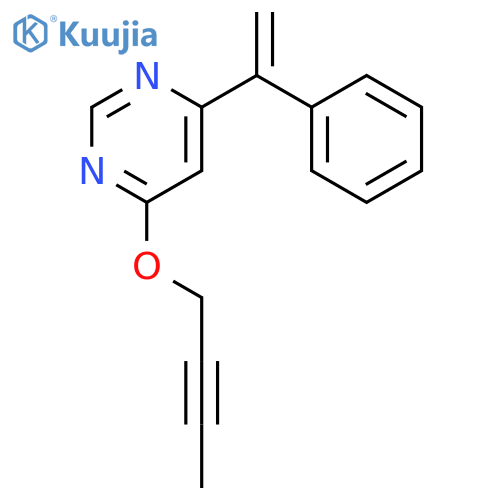 Pyrimidine, 4-(2-butynyloxy)-6-(1-phenylethenyl)- structure