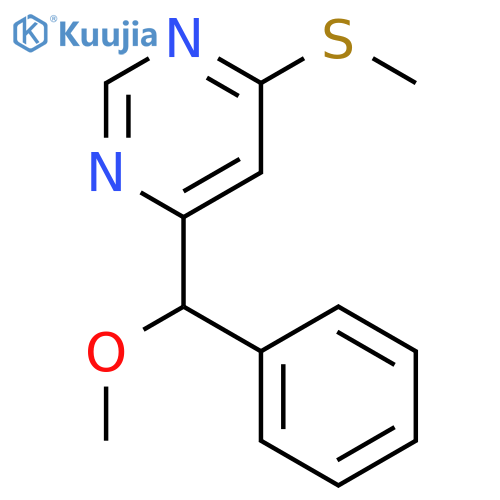 Pyrimidine, 4-(methoxyphenylmethyl)-6-(methylthio)- structure
