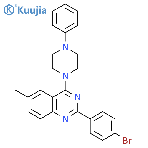 Quinazoline, 2-(4-bromophenyl)-6-methyl-4-(4-phenyl-1-piperazinyl)- structure
