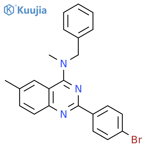 4-QUINAZOLINAMINE, 2-(4-BROMOPHENYL)-N,6-DIMETHYL-N-(PHENYLMETHYL)- structure
