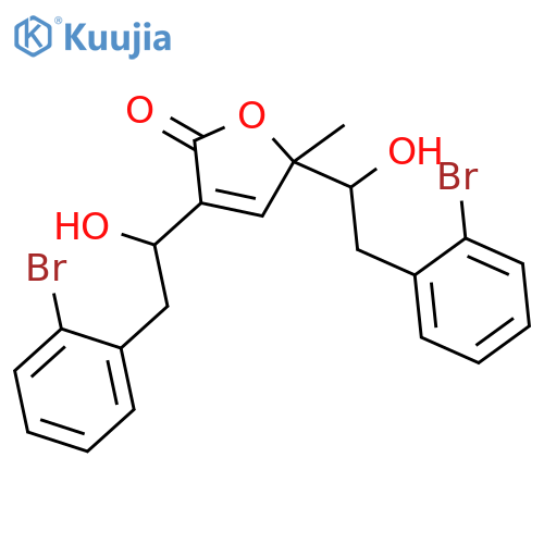 2(5H)-Furanone, 3,5-bis[2-(2-bromophenyl)-1-hydroxyethyl]-5-methyl- structure