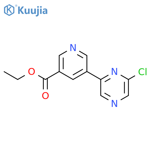 3-Pyridinecarboxylic acid, 5-(6-chloropyrazinyl)-, ethyl ester structure
