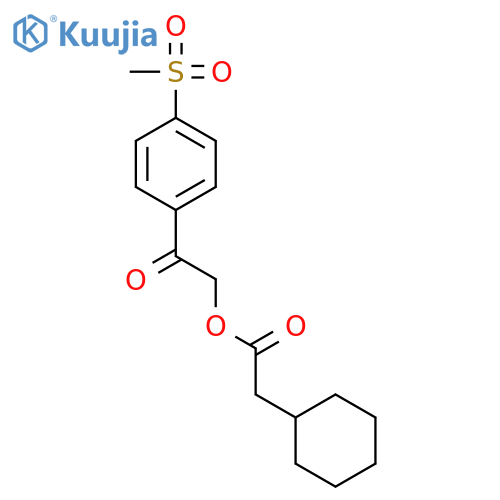 Cyclohexaneacetic acid, 2-[4-(methylsulfonyl)phenyl]-2-oxoethyl ester structure