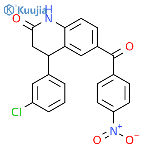 2(1H)-Quinolinone, 4-(3-chlorophenyl)-3,4-dihydro-6-(4-nitrobenzoyl)- structure