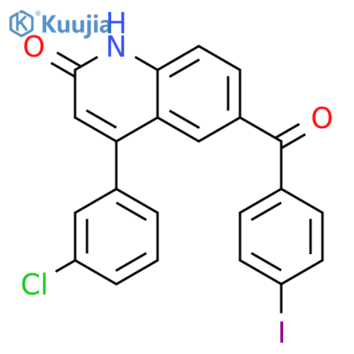 2(1H)-Quinolinone, 4-(3-chlorophenyl)-6-(4-iodobenzoyl)- structure