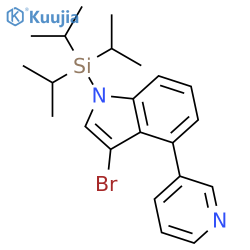 1H-Indole, 3-bromo-4-(3-pyridinyl)-1-[tris(1-methylethyl)silyl]- structure