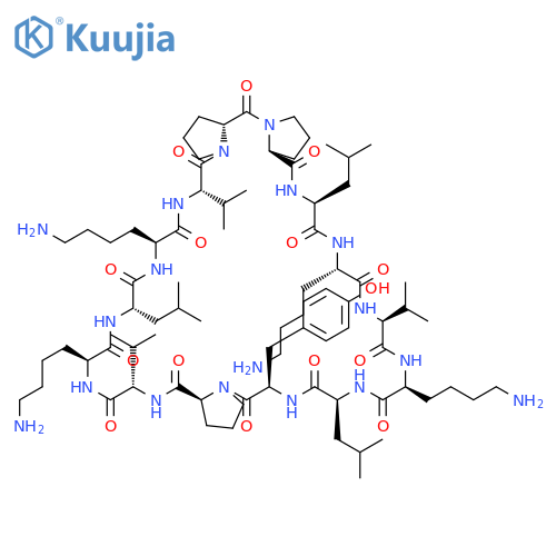Cyclo(L-leucyl-L-lysyl-L-valyl-L-lysyl-L-leucyl-D-tyrosyl-L-prolyl-L-valyl-L-lysyl-L-leucyl-L-lysyl-L-valyl-D-prolyl-L-prolyl) structure
