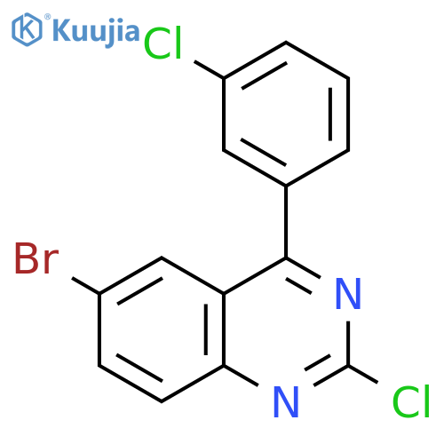Quinazoline, 6-bromo-2-chloro-4-(3-chlorophenyl)- structure