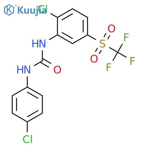 Urea, N-(4-chlorophenyl)-N'-[2-chloro-5-[(trifluoromethyl)sulfonyl]phenyl]- structure