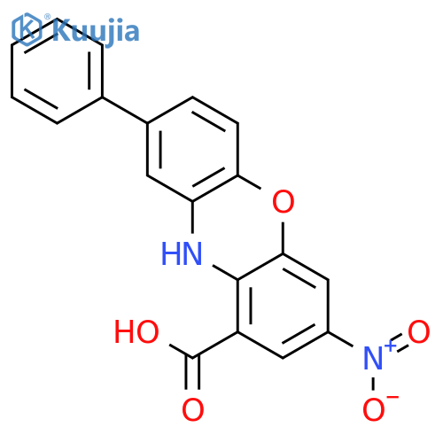 10H-PHENOXAZINE-1-CARBOXYLIC ACID, 3-NITRO-8-PHENYL- structure