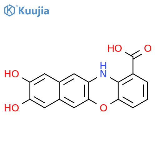 12H-BENZO[B]PHENOXAZINE-1-CARBOXYLIC ACID, 8,9-DIHYDROXY- structure