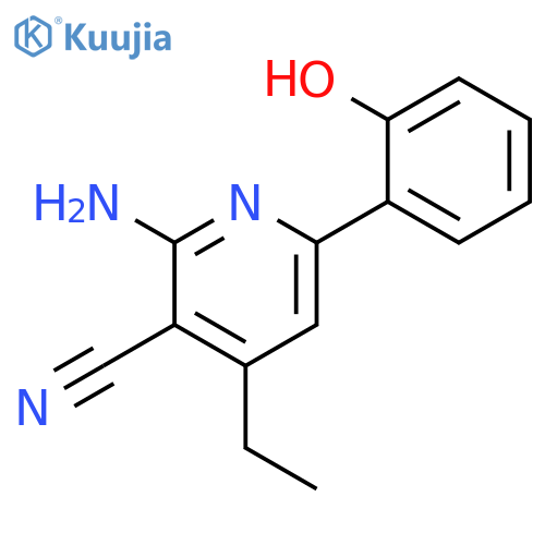 3-PYRIDINECARBONITRILE, 2-AMINO-4-ETHYL-6-(2-HYDROXYPHENYL)- structure