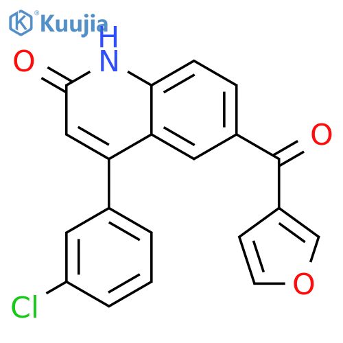 2(1H)-Quinolinone, 4-(3-chlorophenyl)-6-(3-furanylcarbonyl)- structure