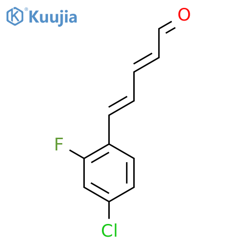 2,4-PENTADIENAL, 5-(4-CHLORO-2-FLUOROPHENYL)-, (2E,4E)- structure