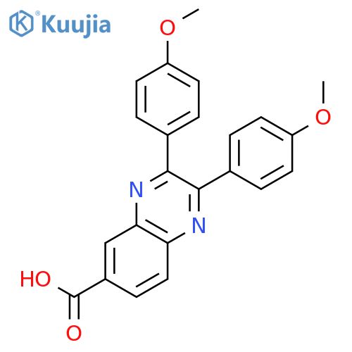 6-Quinoxalinecarboxylic acid, 2,3-bis(4-methoxyphenyl)- structure