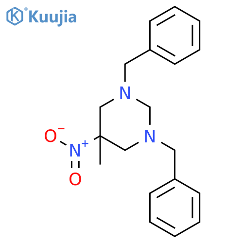 Pyrimidine, hexahydro-5-methyl-5-nitro-1,3-bis(phenylmethyl)- structure