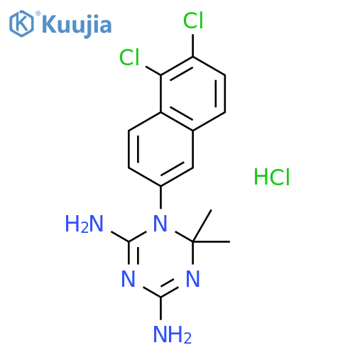 1,3,5-Triazine-2,4-diamine,1-(5,6-dichloro-2-naphthalenyl)-1,6-dihydro-6,6-dimethyl-, hydrochloride (1:1) structure
