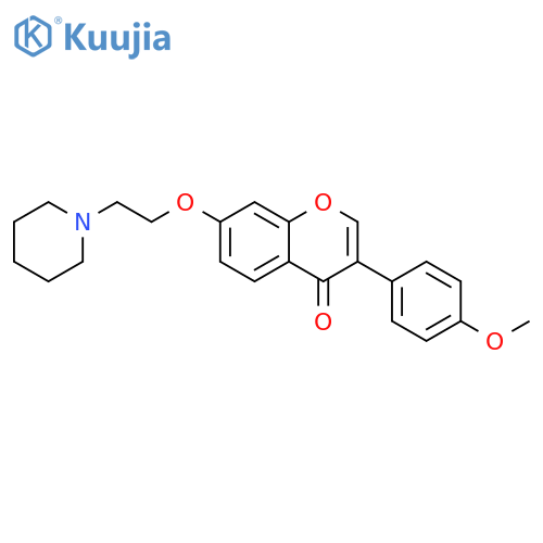 3-(4-methoxyphenyl)-7-[2-(piperidin-1-yl)ethoxy]-4H-chromen-4-one structure